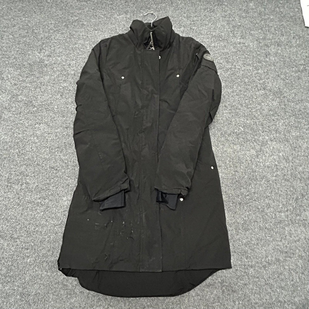 HFX Parka Womens Size XS Black Down Fill Water Resistant Long Winter Coat Flawed